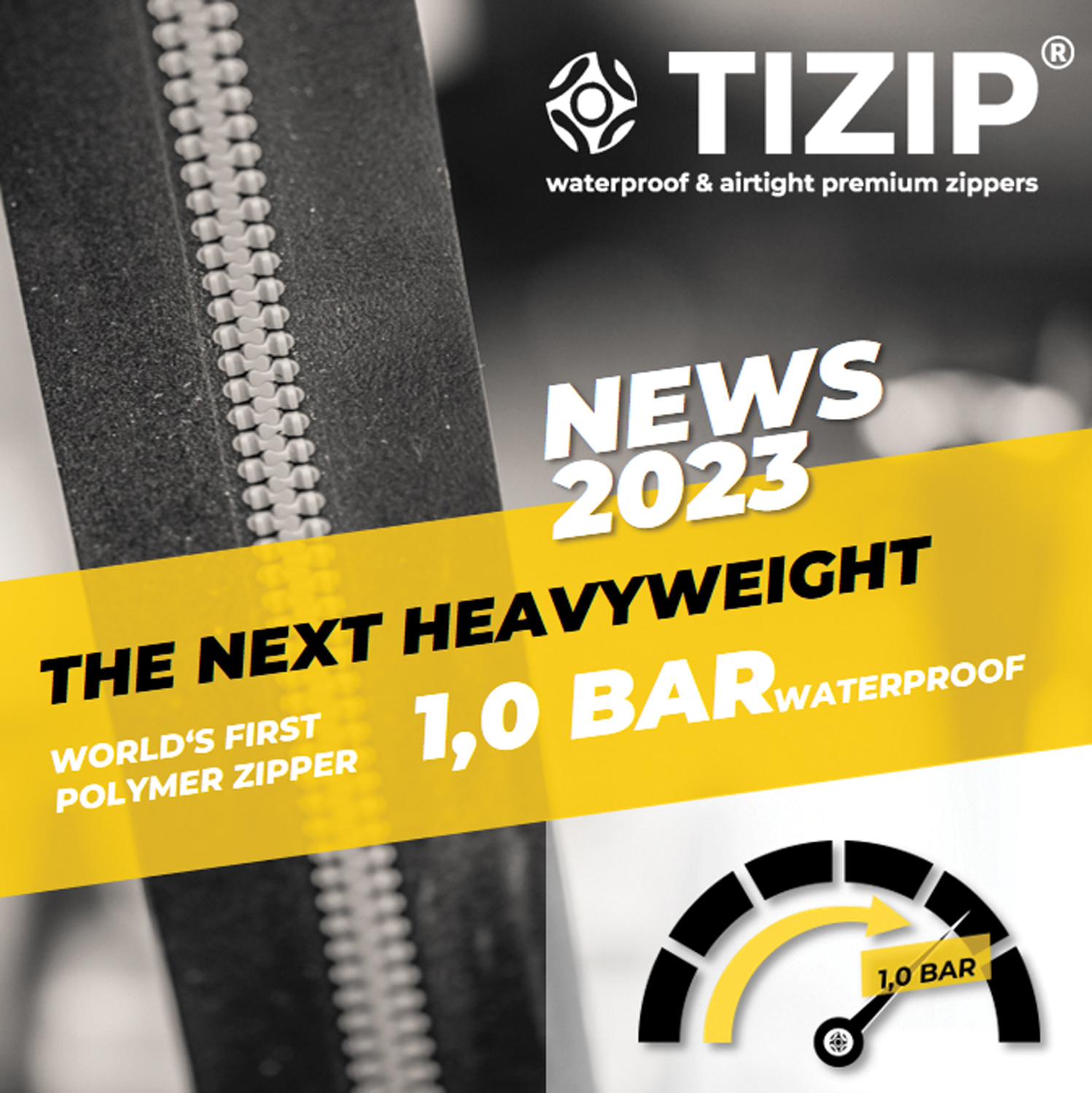 1,0 Bar Waterproof and Airtight Zipper Image