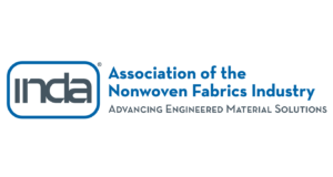 Blue and gray logo featuring "inda" and the text "Association of the Nonwoven Fabrics Industry" with a tagline below.