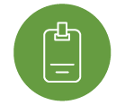 White outline of a tag on a green circular background, suggesting a label or identifier.